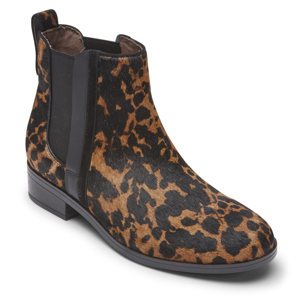 Rockport Womens Boots Leopard - Larkyn Chelsea - UK 860-POUMTI